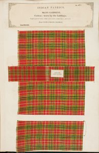 Próbka bawełny z Coonathoor w Madrasie, z The Collection of the Textile Manufacturers of India, Johna Forbesa Watsona, opublikowana w 1866 autorstwa Indian School