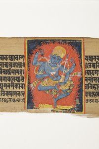 Tańcząca Heruka, ok.1150-1200 (nieprzezroczysta toaleta i tusz na liściu palmowym) autorstwa Indian School