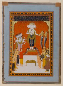 Devoshans To Nagdevata, Radżastan, S.1790 (WK i złoto na papierze) autorstwa Indian School