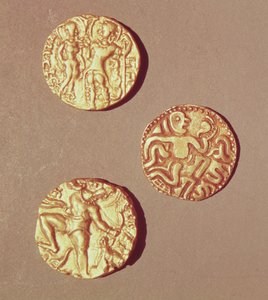 Dinary Kumargupta I (425-454) Chandragupta I (320-335) i Sri Rajray (złoto)