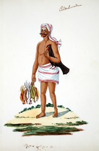 Rolnik z kurczakami (wc na papierze) autorstwa Indian School
