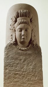 Figura Ekmukha Shiva-Linga ze świątyni w Khoh (piaskowiec) autorstwa Indian School