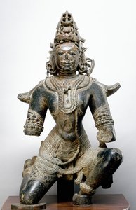 Garuda, z fortu Mandla, Madhya Pradesh, 1200 AD (czarny kamień)