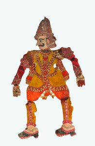 Gigantyczna kukiełka cień z Karnataki (skóra) autorstwa Indian School