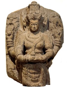 Hinduizm: stela poświęcona bogini Devi. XV wiek Z wyspy Jawa. Paryż, Muzeum Guimet, Narodowe Muzeum Sztuki Azjatyckiej autorstwa Indian School