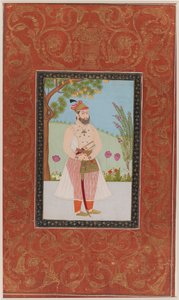 Iraj Khan, 1875-1900 (nieprzezroczysta toaleta i złoto na papierze) autorstwa Indian School