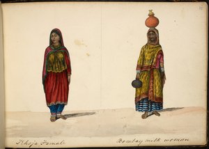 Kobieta Khoja; Sprzedawca mleka z Bombaju autorstwa Indian School