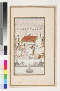 Manohar pada w ramiona ojca, ok. 1710 autorstwa Indian School