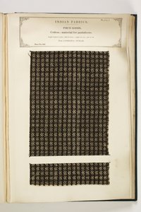 Materiał na Pantaloons, Loodiana, Punjab, Piece Goods, z The Collection of the Textile Manufacturers of India, autorstwa Johna Forbesa Watsona, opublikowany w 1866 r. autorstwa Indian School