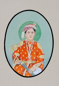 Miniatura przedstawiająca Maharadżę Ganga Singh Bikaner autorstwa Indian School