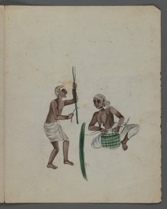 Jeden z zestawu dziewięciu zdjęć przedstawiających Indian w różnych zawodach (wc na papierze) autorstwa Indian School