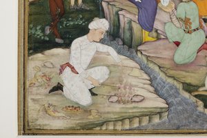 Piknik w trakcie polowania, detal, ok. 1615 (wc nieprzezroczyste na papierze) autorstwa Indian School