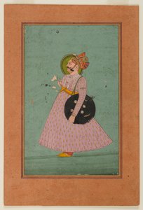 Portret Maharadży Bakhata Singha, początek XIX wieku (wc na złotym papierze) autorstwa Indian School
