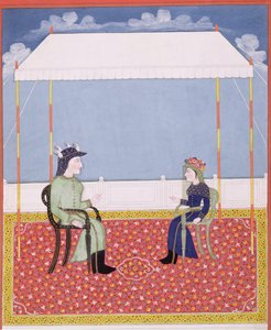 Portret angielskiej pary kolonialnej autorstwa Indian School