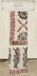 Drukowane bawełniane palampore lub próbka narzuty na łóżko z Masulipatam w Madrasie, z The Collection of the Textile Manufacturers of India, Johna Forbesa Watsona, opublikowanej w 1866 roku autorstwa Indian School