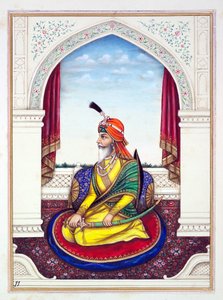 Rajah Chattar Singh, z Królestwo Pendżabu, jego władcy i wodzowie, tom I, tom 27 studiów akwarelowych autorstwa niezidentyfikowanego indyjskiego artysty, ok. 1840 (wc na papierze) autorstwa Indian School