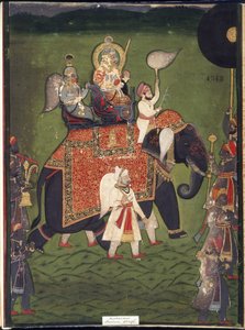 Rana Jawan Singh z Mewar (akwarela na papierze) autorstwa Indian School