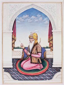Ranjit Singh (1780-1839) Maharadża Pendżabu (ołówek, gwasz i toaleta na papierze) autorstwa Indian School