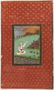 Saint Shams-i Tabriz, 1875-1900 (nieprzezroczyste wc i złoto na papierze) autorstwa Indian School