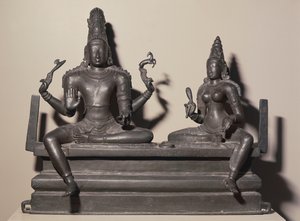 Shiva i Parvati, dynastia Chola, ok. 846 (brąz) autorstwa Indian School