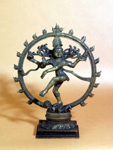 Shiva tańczy w kręgu ognia i miażdży ducha zła. 18 wiek. , Mediolan autorstwa Indian School