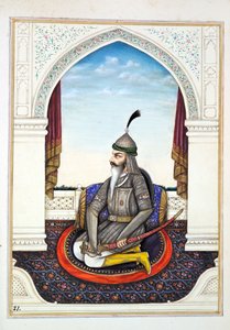 Sirdar Harri Singh, z The Kingdom of the Punjab, its Rulers and Chiefs, tom I, tom 27 studiów akwarelowych autorstwa niezidentyfikowanego indyjskiego artysty, ok. 1840 (wc na papierze) autorstwa Indian School