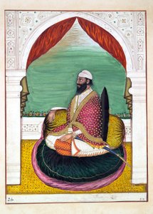 Sirdar Mangal Singh, z The Kingdom of the Punjab, its Rulers and Chiefs, tom I, tom 27 studiów akwarelowych autorstwa niezidentyfikowanego indyjskiego artysty, ok. 1840 (wc na papierze) autorstwa Indian School