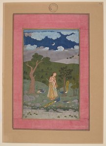 Sorath Ragini, Indie, Hyderabad, ok. 1760; Johnson Album 37, nr 24 (tusz, kolory i złoto na papierze) autorstwa Indian School