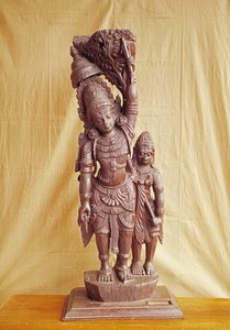 Sri Rama i Hanuman (drewno)