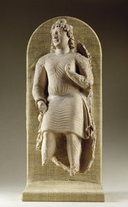 Stojąca młodzież lub Maitreya, Gandhara (stiuk)