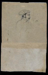 Sultan Khurram (Shah Jahan) (tusz na papierze) autorstwa Indian School