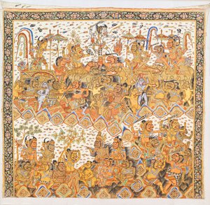 Ramayana (balijski kolor na płótnie) autorstwa Indonesian Indonesian