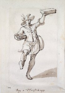 Krzykacz pułapek na myszy (piórko i tusz na papierze) autorstwa Inigo Jones