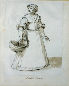 Pokojówka kuchenna (pióro i tusz na papierze) autorstwa Inigo Jones