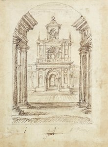 Pałac (pióro i atrament na papierze) autorstwa Inigo Jones