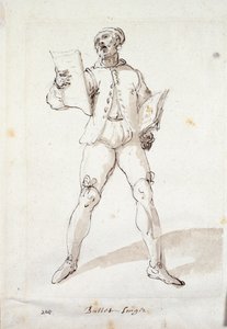 Śpiewak ballad (pióro i atrament na papierze)