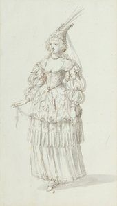 Chloris: alternatywny szkic Henrietty Marii, ok. 1631 (pióro i atrament na papierze) autorstwa Inigo Jones