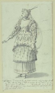 Chloris: ostateczny szkic Henrietty Marii, ok. 1631 (pióro i atrament na papierze) autorstwa Inigo Jones