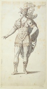 Ostateczny projekt sukni Oberona, ok. 1611 (pióro i atrament na papierze)