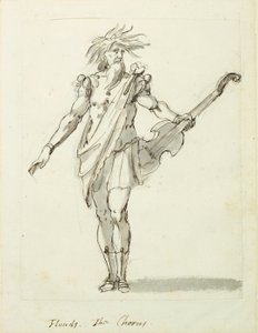 Powodzie: Chór, ok. 1631 (pióro i atrament na papierze) autorstwa Inigo Jones