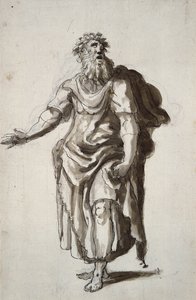 Merlin, ok. 1610 (pióro i atrament na papierze) autorstwa Inigo Jones