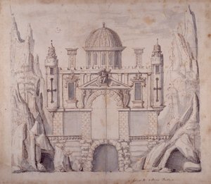 Pałac Oberona, c.1611 (pióro i atrament na papierze)