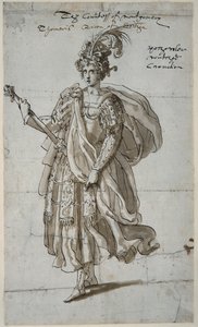 Królowa Tomyris z Massagetai, ok.1609 (pióro i atrament na papierze)