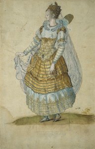 Skrzydlaty masker (akwarela na papierze) autorstwa Inigo Jones