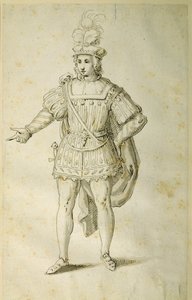 Młodzież w stroju antycznym brytyjskim, ok. 1611 (pióro i atrament na papierze) autorstwa Inigo Jones