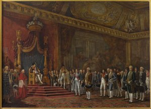 Delegacja Senatu Rzymskiego składająca hołd Napoleonowi I 16 XI 1809, 1810 r. autorstwa Innocent Louis Goubaud