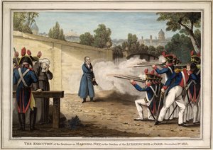 Egzekucja marszałka Michela Neya w pobliżu Ogrodu Luksemburskiego w dniu 7 grudnia 1815 r. 1816 r. autorstwa Innocent Louis Goubaud