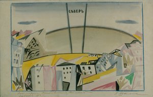 Scenografia do tragedii Władimira Majakowskiego autorstwa W. Majakowskiego, 1913 autorstwa Iosiph Solomonovich Shkolnik