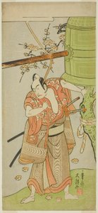 Aktor Ichikawa Yaozo II jako Yoshimine no Munesada w sztuce Kuni no Hana Ono no Itsumoji, wystawionej w Teatrze Nakamura w jedenastym miesiącu, 1771 autorstwa Ippitsusai Bunchō