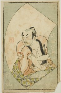 Aktor Sakata Hangoro II, z „Księgi obrazkowej fanów sceny (Ehon butai ogi)” autorstwa Ippitsusai Bunchō